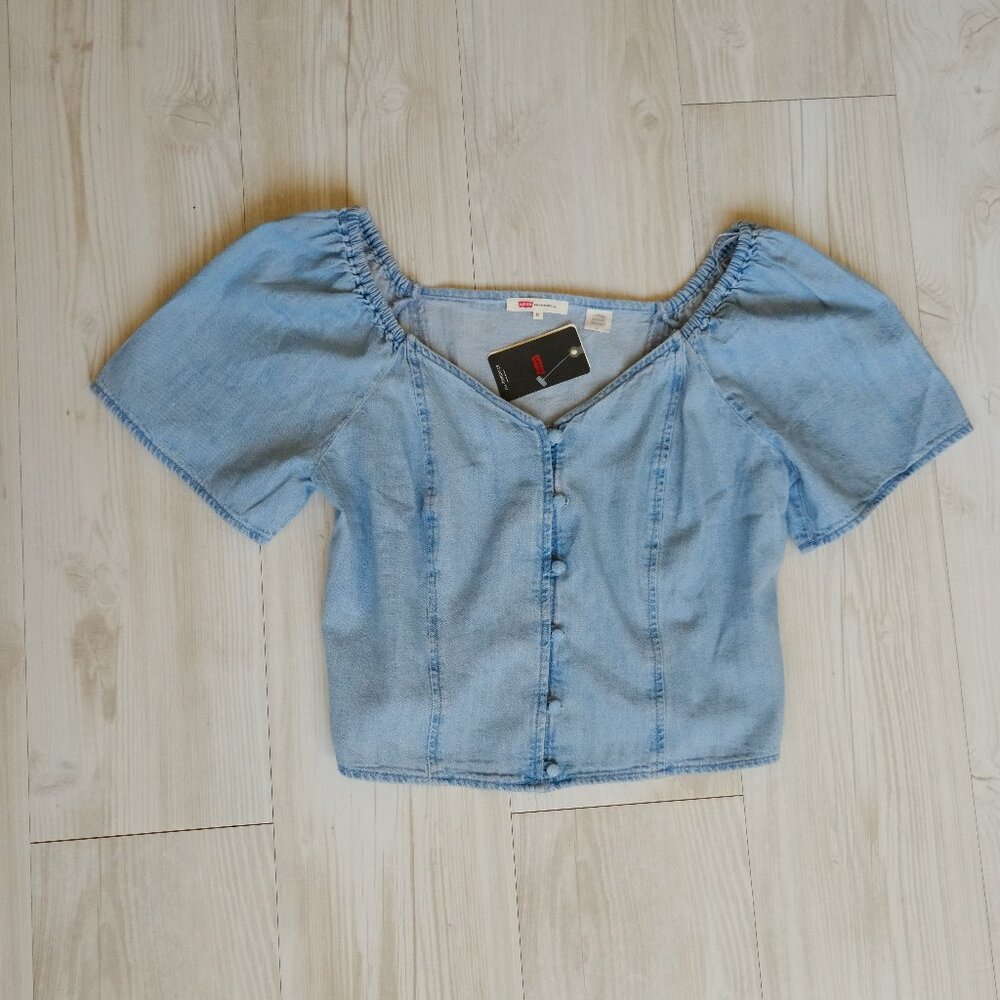 Levi's Kierra Short-sleeve Denim Blouse Size M